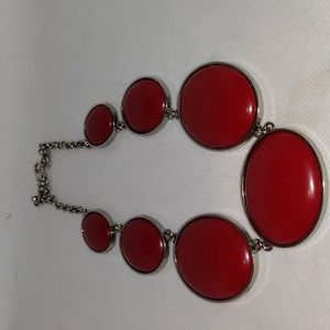 Large Red Resin stone Necklace